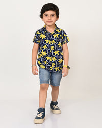 Sassy Boho Boys Navy Shirt From The Sibling Collection