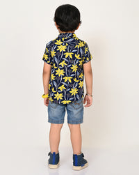 Sassy Boho Boys Navy Shirt From The Sibling Collection