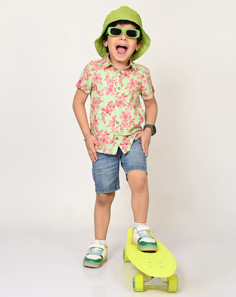 Sassy Boho Boys Pink Shirt From The Sibling Collection