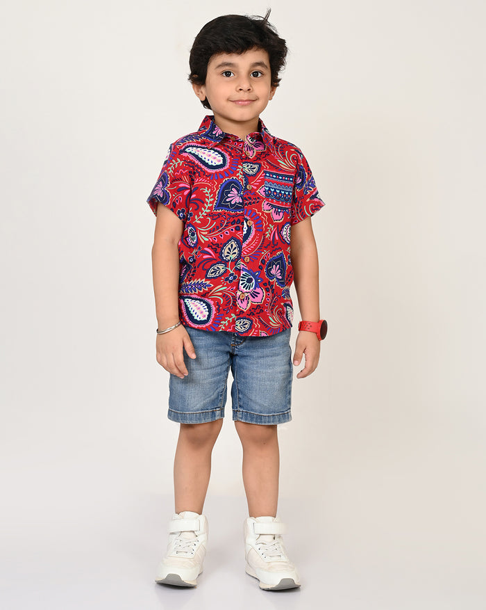 Sassy Boho Boys Purple Shirt From The Sibling Collection