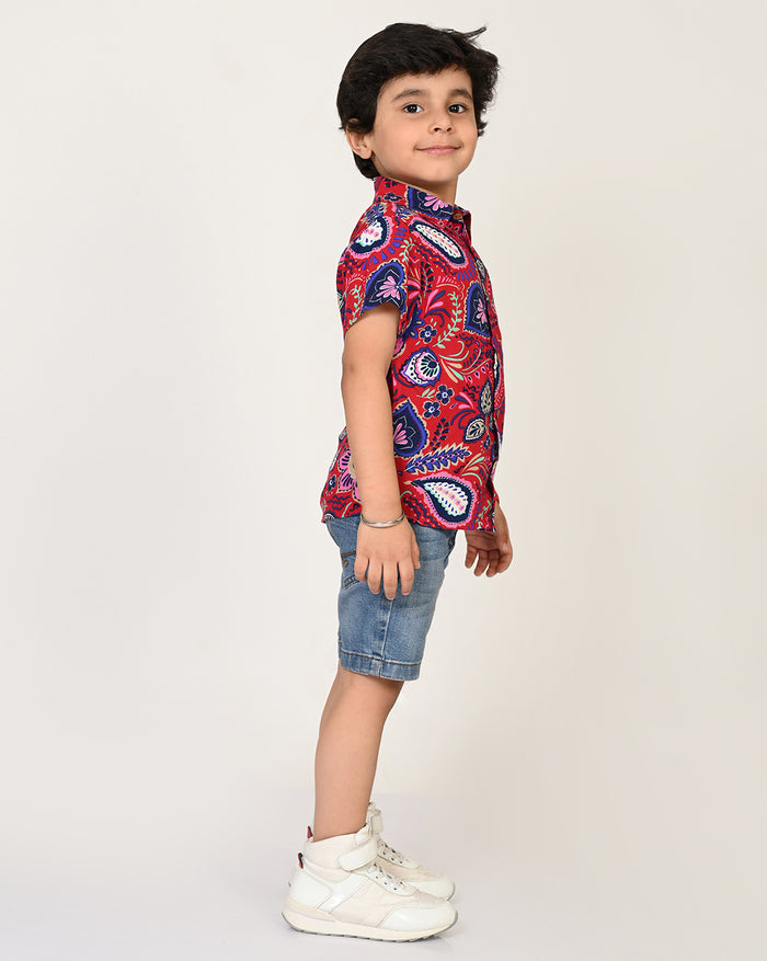 Sassy Boho Boys Purple Shirt From The Sibling Collection