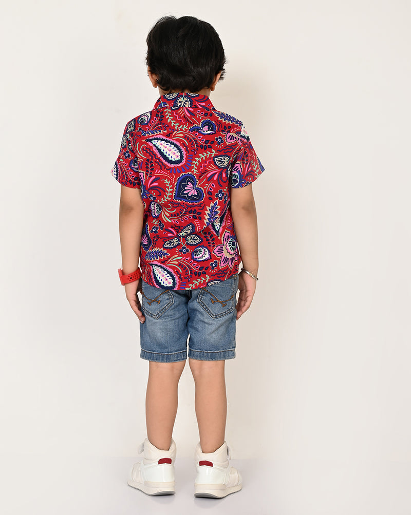 Sassy Boho Boys Purple Shirt From The Sibling Collection