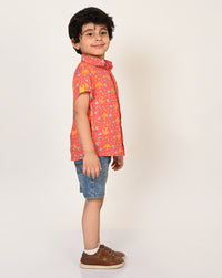 Sassy Boho Boys Orange Shirt From The Sibling Collection