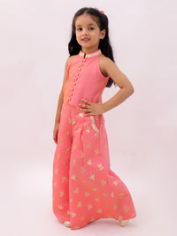 Mishti Peach Top and Pant Set For Girls