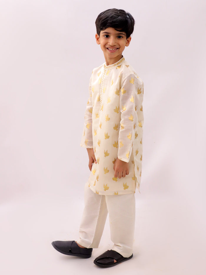 Mishti Purple Kurta and Sharara Set For Boys