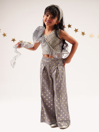 Mehfil Grey Co-ordinate Set For Girls