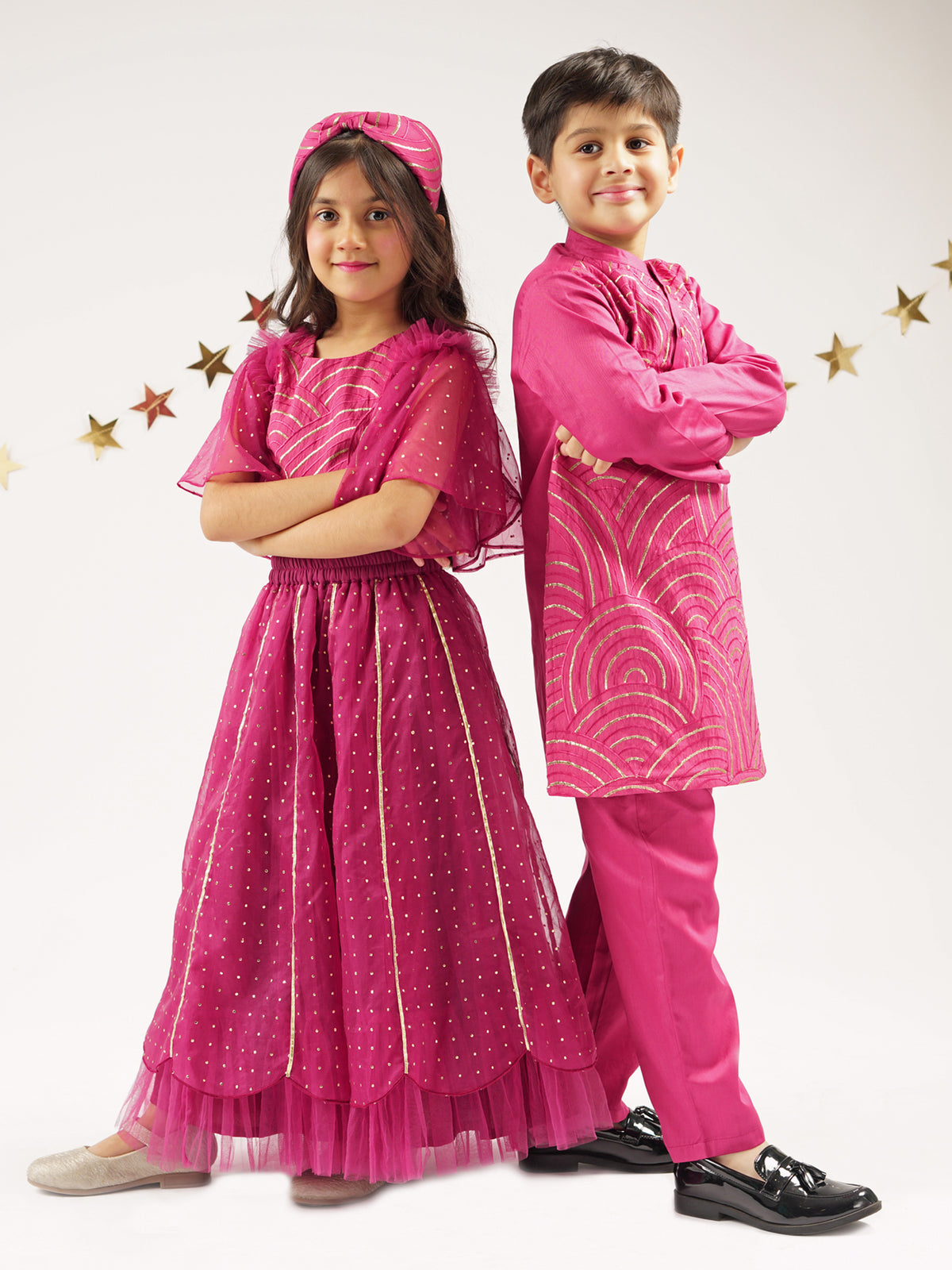 Bollywood Tadka Wine Kurta Pant Set For Boys