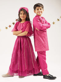 Bollywood Tadka Wine Kurta Pant Set For Boys