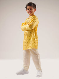 Mehfil Yellow Kurta Pant Set For Boys