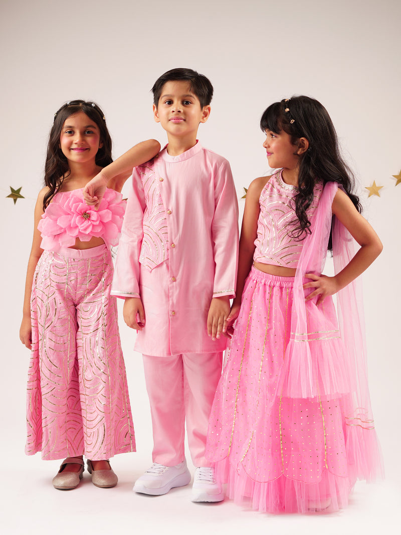 Bollywood Tadka Pink Jumpsuit For Girls