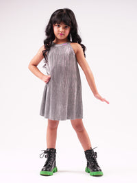 Lil Drama's Barbie Silver Shimmer Rockstar Dress For Young Girls