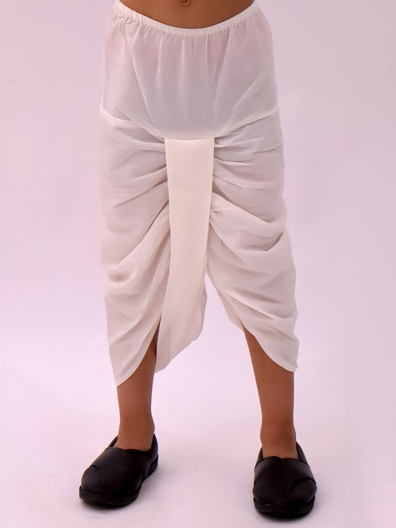 Mishti Off White Kurta and Dhoti For Boys