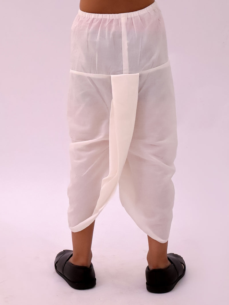 Mishti Off White Kurta and Dhoti For Boys