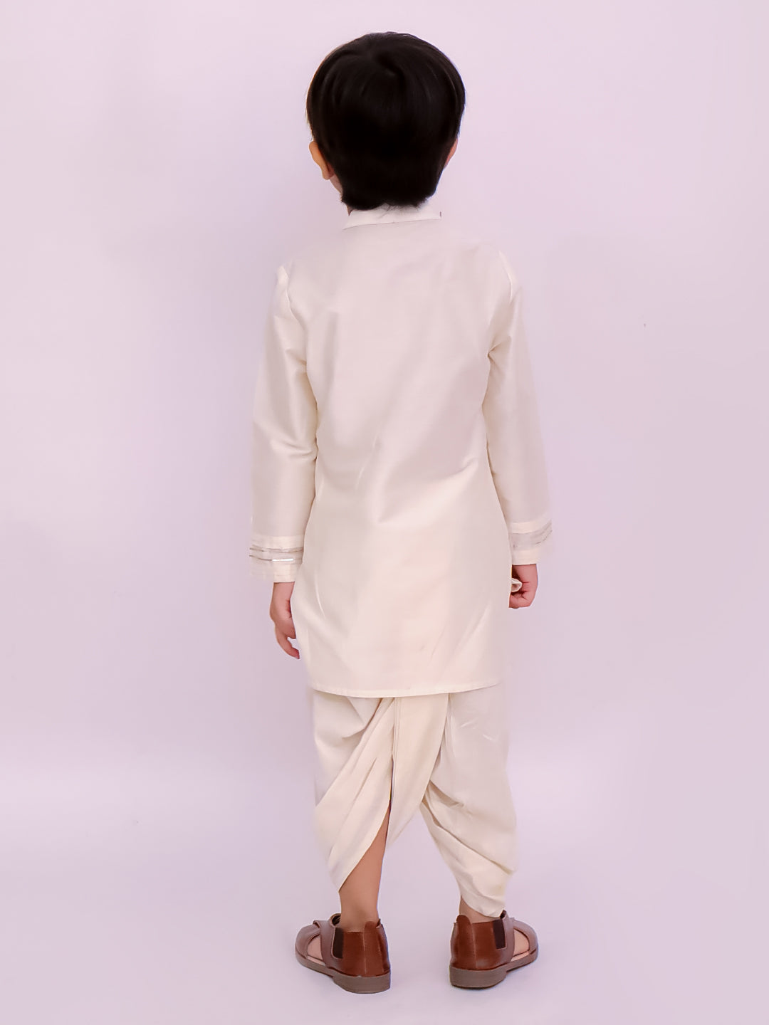 Mishti White Kurta Dhoti and Jacket For Boys