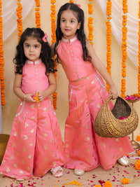Mishti Peach Top and Pant Set For Girls