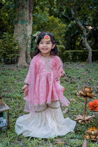Pink Kurta And Sharara Set With Dupatta