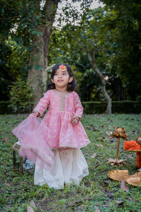Pink Kurta And Sharara Set With Dupatta