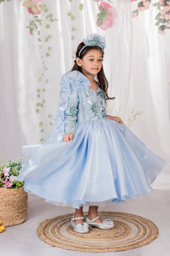 Azure Dream One-Shoulder Gown