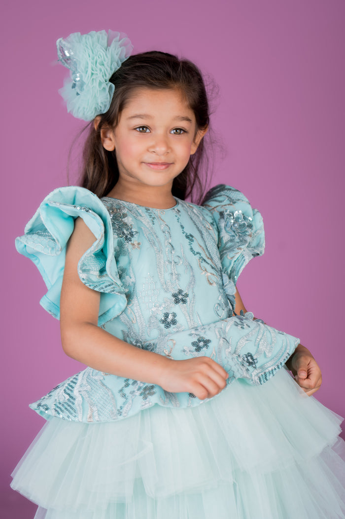 Sea Breeze Peplum Dress