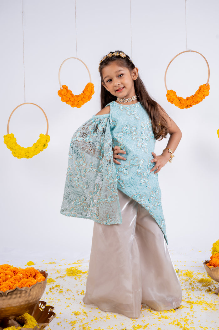 Chantely Kurti and Plazzo Set