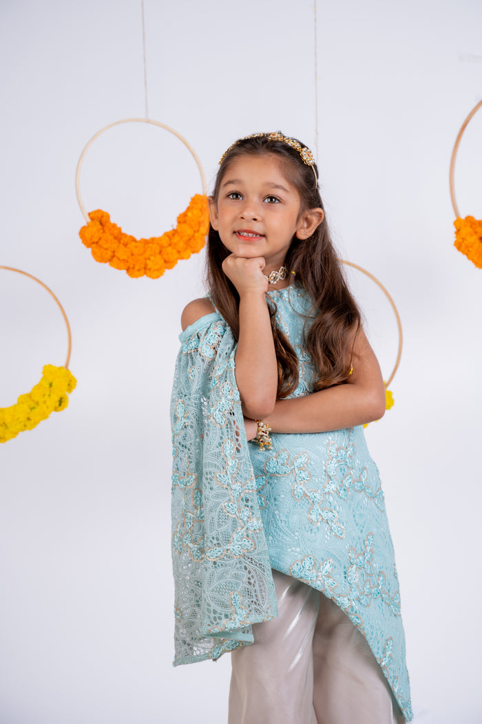 Chantely Kurti and Plazzo Set