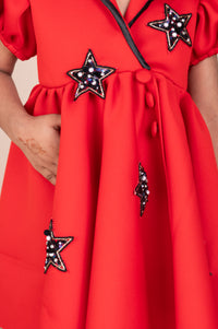 STAR STUDDED SKATER TRENCH FROCK