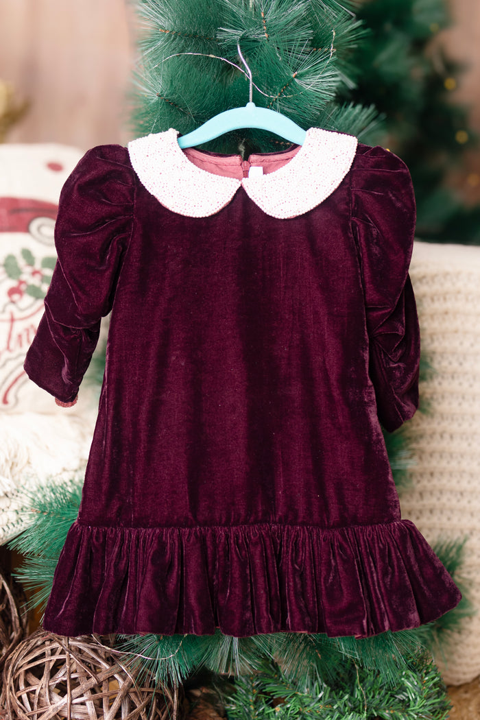 Pearl Embellished Velvet Dress