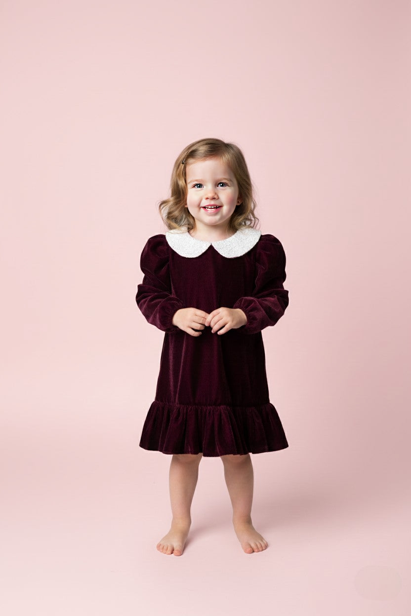 Pearl Embellished Velvet Dress