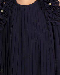 Glam Up Girls Navy Pleating Party Dress