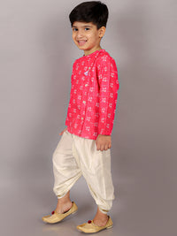 Folklore Boys Pink Kurta With Dhoti