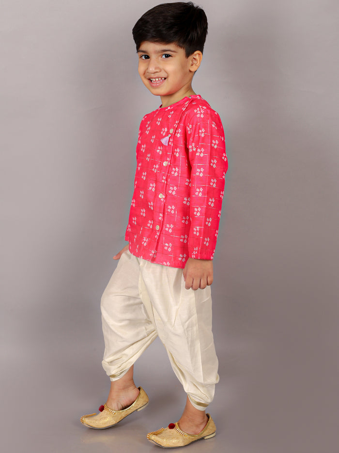 Folklore Boys Pink Kurta With Dhoti