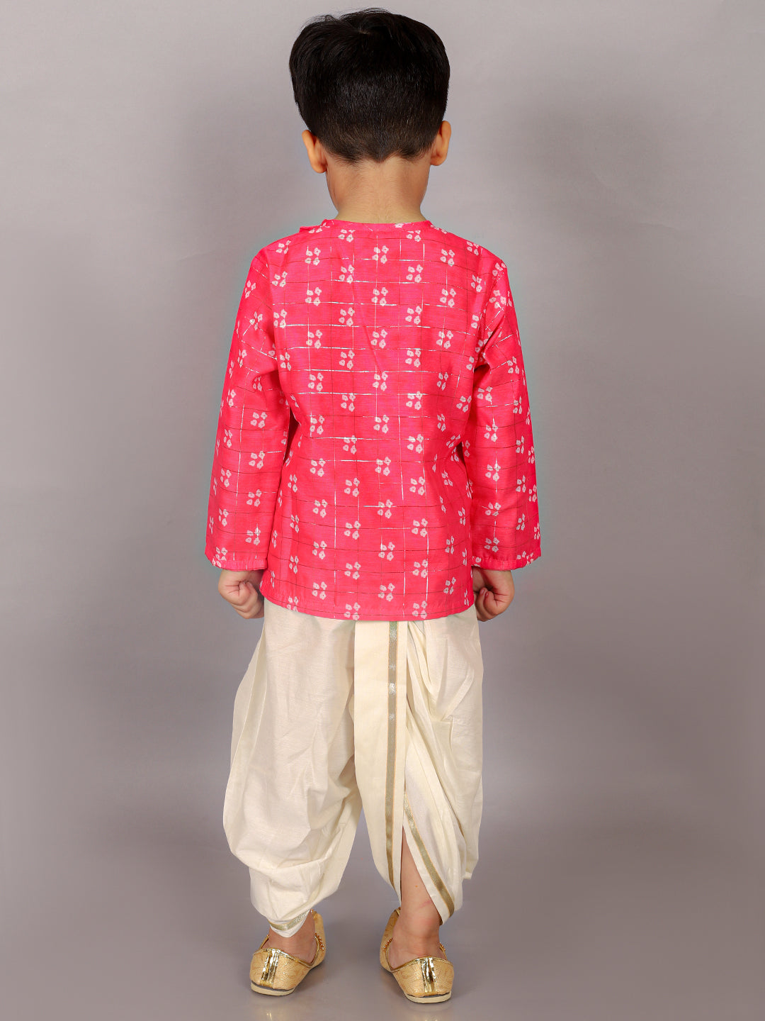 Folklore Boys Pink Kurta With Dhoti