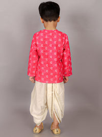 Folklore Boys Pink Kurta With Dhoti