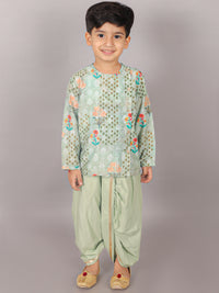 Fusion Fair Boys Green Kurta With  Dhoti