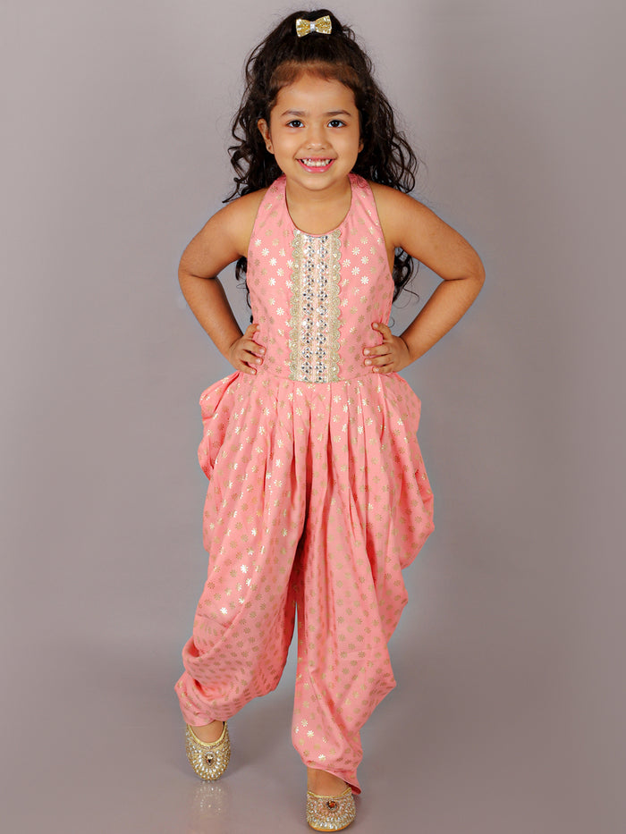 Fusion Fair Girls Peach Dhoti Jumper