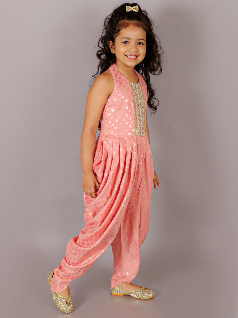 Fusion Fair Girls Peach Dhoti Jumper