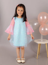 Razzle Dazzle Girls Blue Multi Color Sequins Party Dress