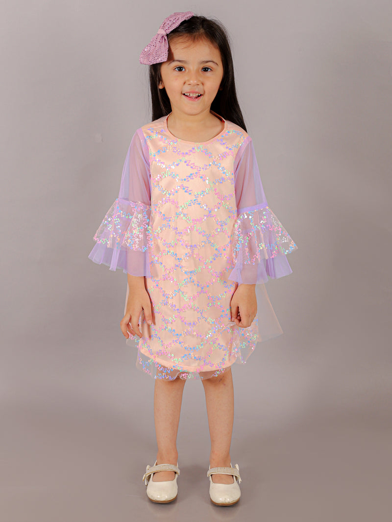 Razzle Dazzle Girls Pink Multi Color Sequins Party Dress
