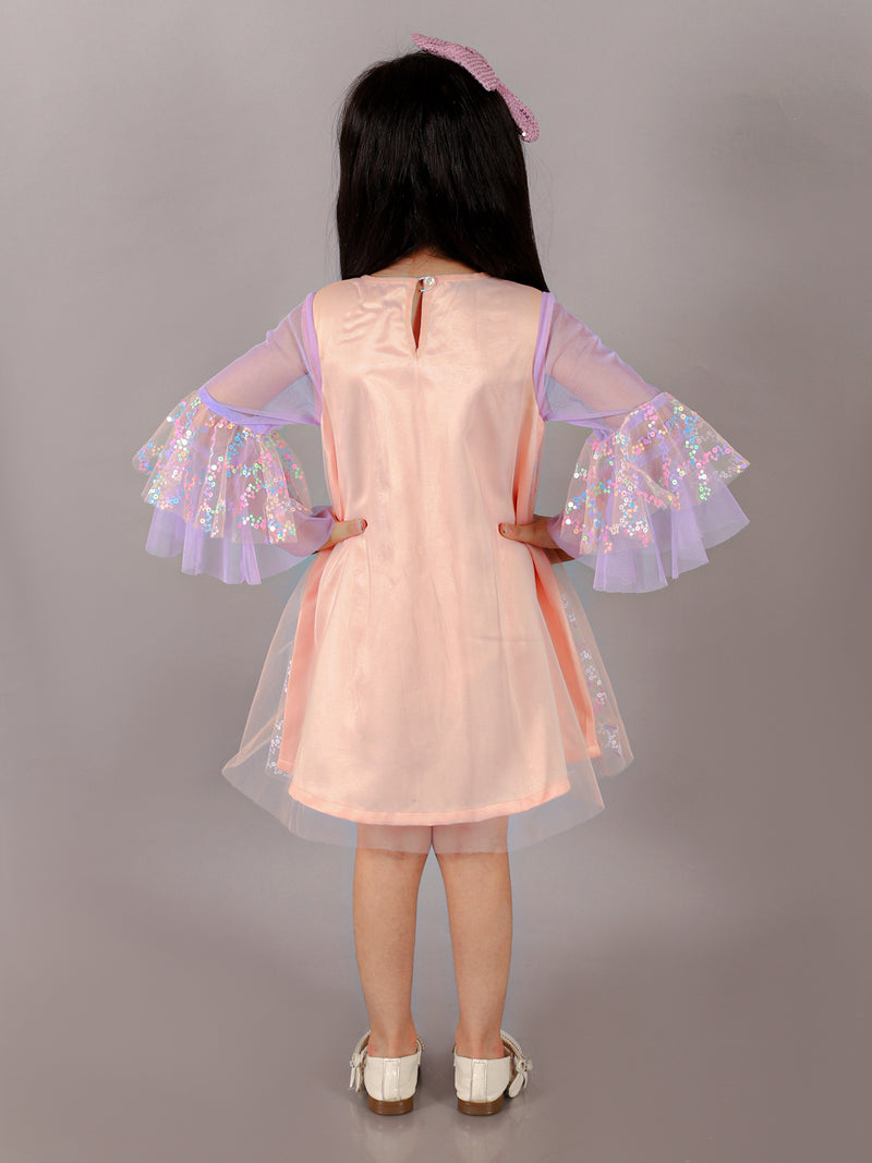 Razzle Dazzle Girls Pink Multi Color Sequins Party Dress