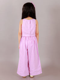 Glam Up Girls Lavender 3D Brooch Party Crop Top And Pant Set
