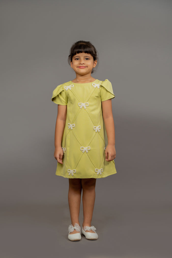 Lime Green Bow Dress