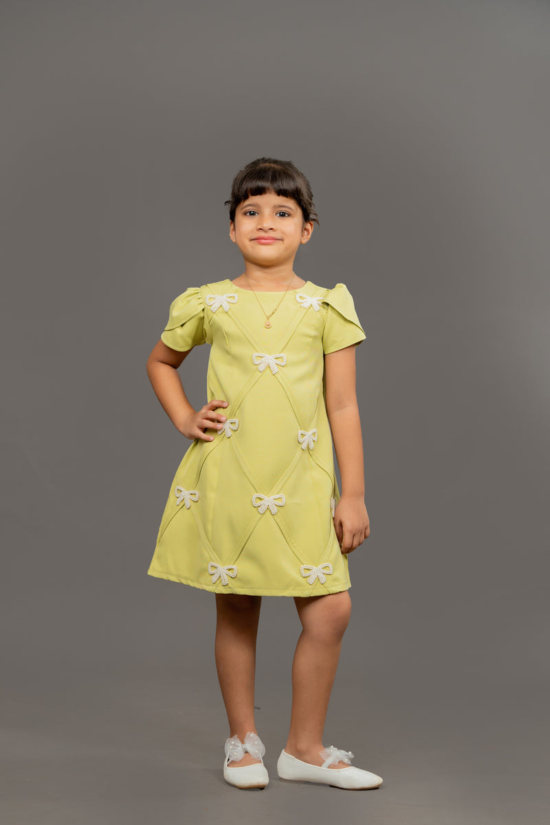 Lime Green Bow Dress