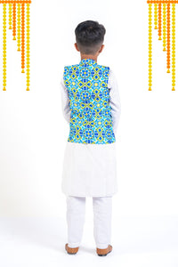 Mosaic Bandi With Silk Kurta Pants