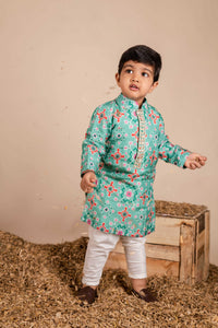 Green Ikkat Kurta Churidaar