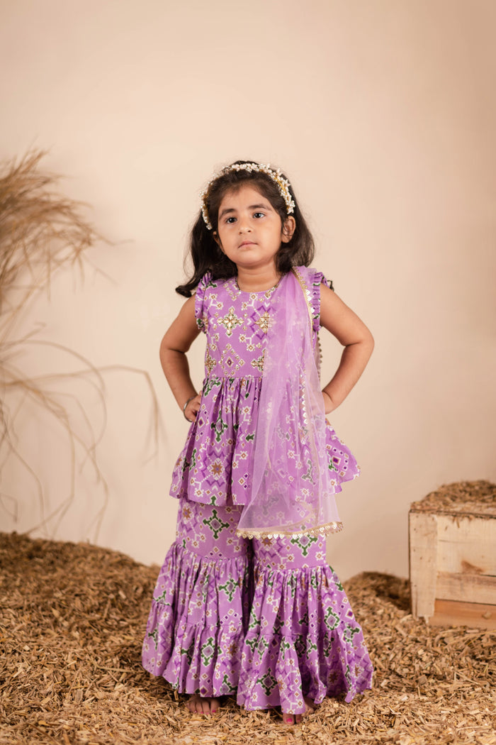Lilac Ikkat Sharara