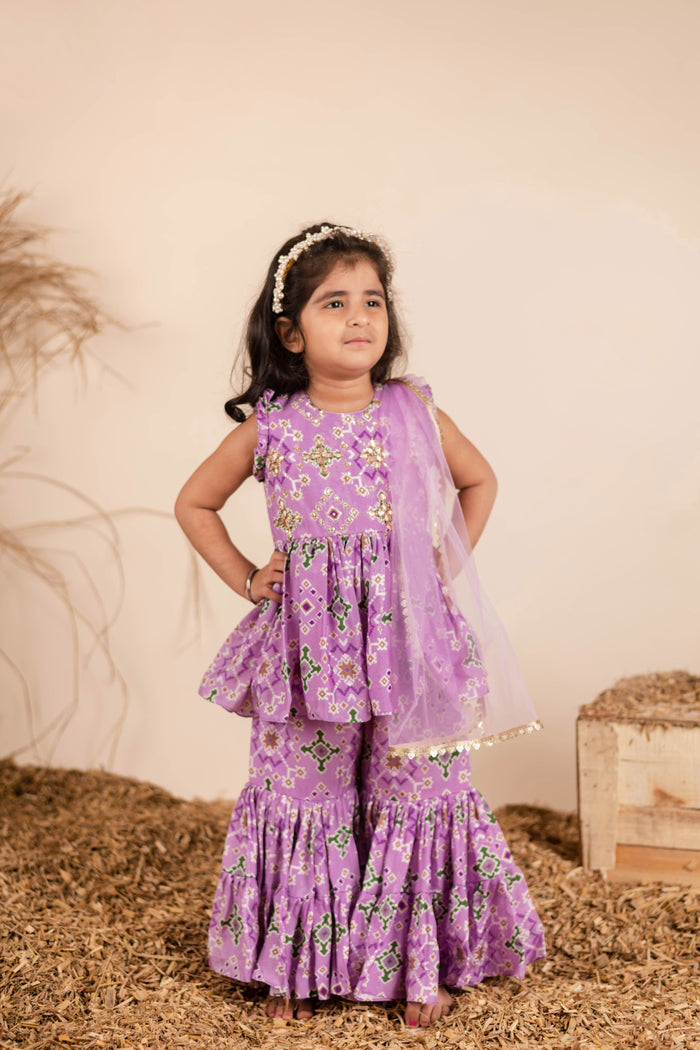 Lilac Ikkat Sharara
