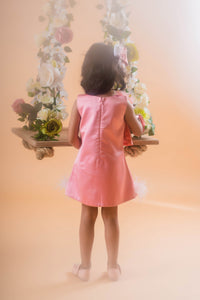 A-line Rose Gold Satin Dress