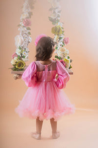 Fluttering Butterfly Pink Party Dress