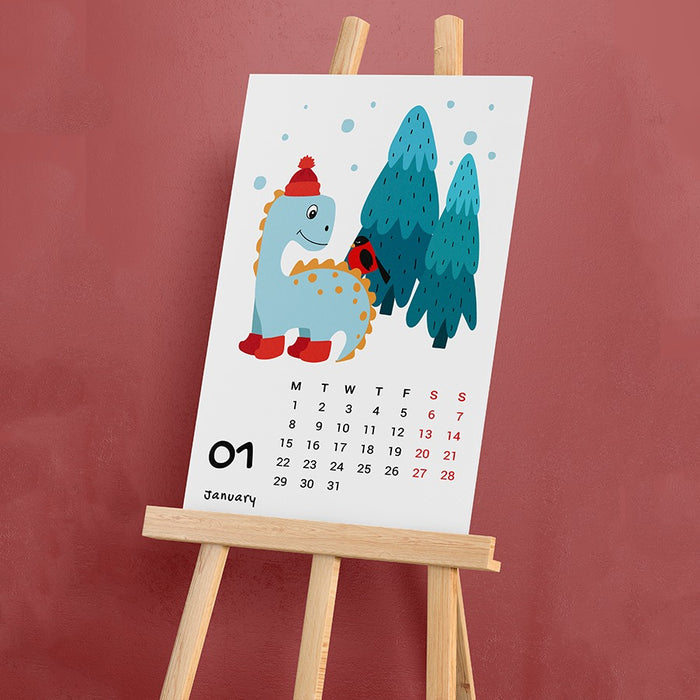 Dino Desk Calendar 2024