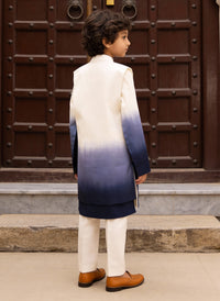 Blue Ombre Embroidered Nehru Jacket Set